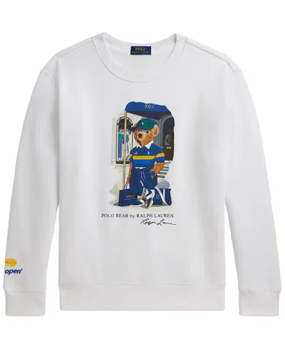 Polo Ralph Lauren Kids' Boys' 8-20 Us Open Polo Bear Long-sleeve Sweatshirt In White