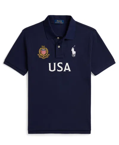 Polo Ralph Lauren Kids' Boys' 8-20 Usa Cotton Mesh Polo Shirt In Blue