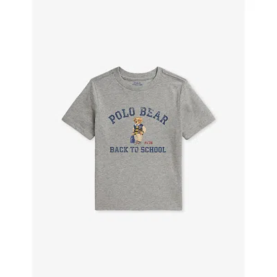 Polo Ralph Lauren Kids' Boys' Bear Graphic-print Cotton T-shirt In Andover Heather