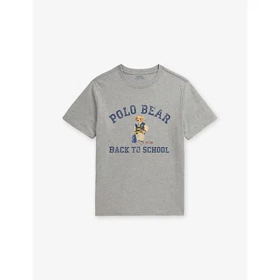 Polo Ralph Lauren Kids' Boys' Bear Graphic-print Cotton T-shirt Andover Heather Xl
