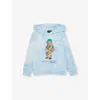 Polo Ralph Lauren Kids' Polo Bear French Terry Graphic Hoodie In Blue