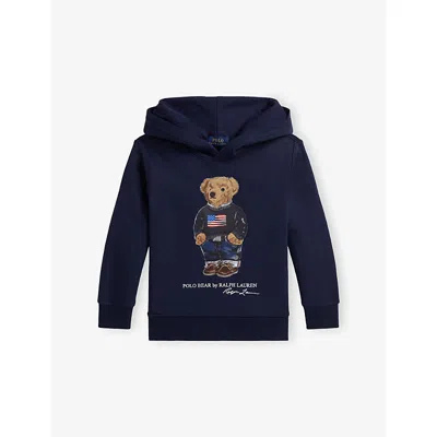 Polo Ralph Lauren Kids' Boys' Bear-print Cotton Hoody In Black