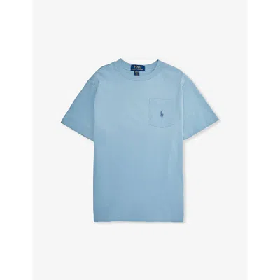 Polo Ralph Lauren Boys Blue Kids Logo-embroidered Short-sleeve Cotton-jersey T-shirt 2-7 Years