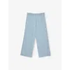 Polo Ralph Lauren New Medium Wash Boys' Brand-embroidery Wide-leg Denim Trou In Blue