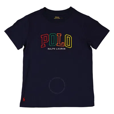 Polo Ralph Lauren Boys Cruise Navy Polo Logo T-shirt In Blue