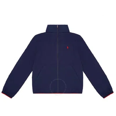 Polo Ralph Lauren Boys Embroidered Logo Hooded Jacket In Blue