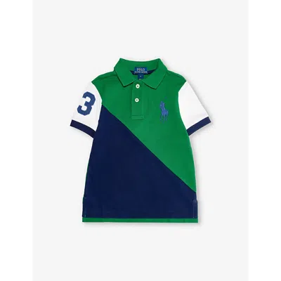 Polo Ralph Lauren Boys Green Kids Brand-embroidered Cotton-piqué Polo Shirt