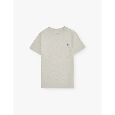Polo Ralph Lauren Kids' Heather Boys' Logo-embroidered Cotton-jersey T-shirt
