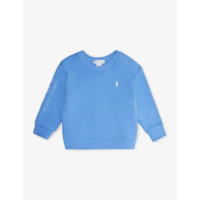 Polo Ralph Lauren Boys Hrb Is Blu Kids Boys' Brand-embroidered Cotton-blend Sweatshirt