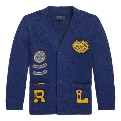 Polo Ralph Lauren Varsity-inspired Cotton Cardigan In Blue