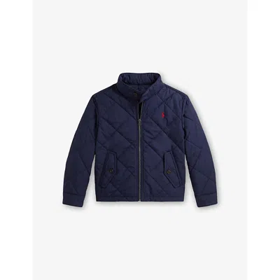 POLO RALPH LAUREN NEWPORT NAVY BOYS' LOGO-EMBROIDERED QUILTED SHELL WINDBREAKER JACKET