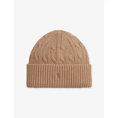 Polo Ralph Lauren Kids' Boys' Logo-embroidered Cotton-knit Beanie In Brown
