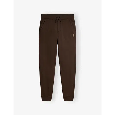 Polo Ralph Lauren Kids' Boys' Logo-embroidered Elasticated-waist Cotton Jogging Bottoms In Nutmeg Brown/c8624