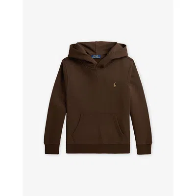 Polo Ralph Lauren Kids' Boys' Logo-embroidered Hooded Cotton Sweatshirt Nutmeg Brown/c8624