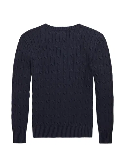 Polo Ralph Lauren Boys' Mini Cable Knit Long Sleeve Sweater In Blue