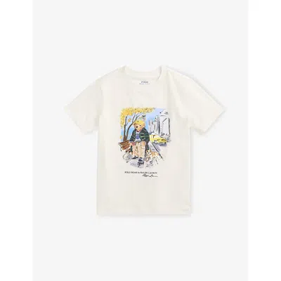 POLO RALPH LAUREN NEVIS BOYS' POLO BEAR COTTON-JERSEY T-SHIRT
