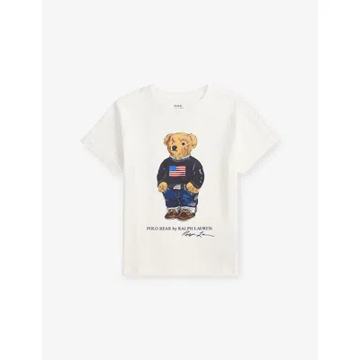 Polo Ralph Lauren Kids' White Boys' Polo Bear Cotton T-shirt