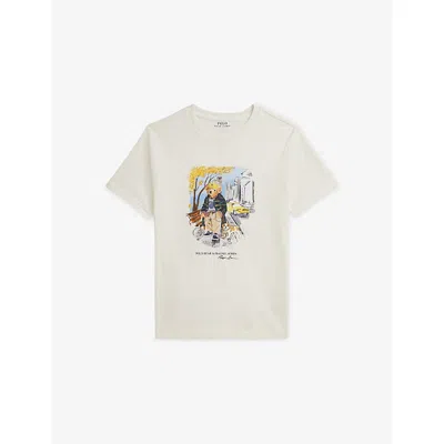 POLO RALPH LAUREN NEVIS BOYS' POLO BEAR CREWNECK COTTON-JERSEY T-SHIRT