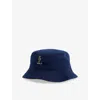 Polo Ralph Lauren Polo Bear Reversible Twill Bucket Hat In Navy/canary Yellow
