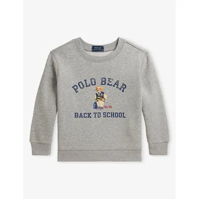 Polo Ralph Lauren Kids' Boys' Polo Bear Long-sleeved Jersey Sweatshirt In Brown