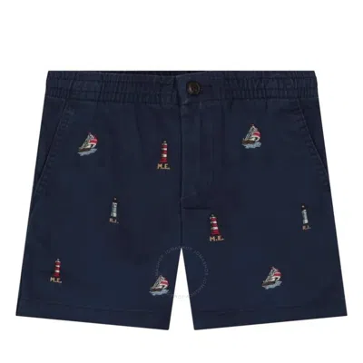 Polo Ralph Lauren Kids' Polo Prepster Embroidered Chino Short In Blue