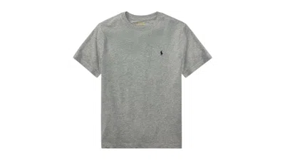 Pre-owned Polo Ralph Lauren Boys Short Sleeve Cotton Jersey Crewneck Sweat-shirt T-shirt In Andover Heather In Gray