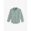 Polo Ralph Lauren Toddler And Little Boys Striped Cotton Poplin Shirt In Green