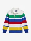 Polo Ralph Lauren Gby Striped-print Cotton-jersey Shirt 4-14 Years Paper White Multi In Multicoloured