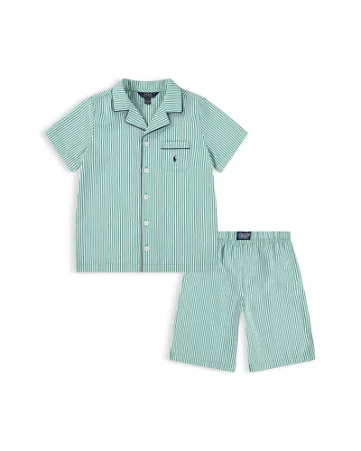 Polo Ralph Lauren Boys' Striped Sleep Set - Little Kid In Golf Green