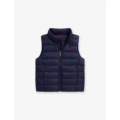 Polo Ralph Lauren Kids' Navy Boys' The Colden Logo-embroidered Packable Quilted Gilet In Blue