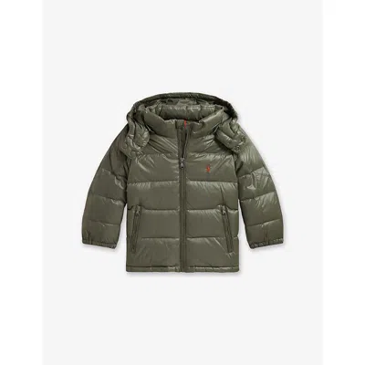 Polo Ralph Lauren Kids' Boys' The Gorham Glossed Down Jacket Cruise Oliv In Cruise Olive