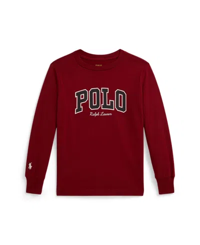 Polo Ralph Lauren Kids' Boys Toddler 2t-5t Logo Print T-shirt In Burgundy