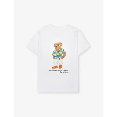Polo Ralph Lauren Kids' Boys' Polo Bear Short-sleeve Cotton-jersey T-shirt In White