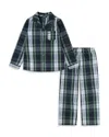Polo Ralph Lauren Little Boys Woven Long Sleeve Top And Pant, 2-piece Pajama Set In White Gordon Plaid
