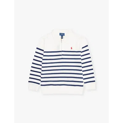 Polo Ralph Lauren Boyskids Boys' Stripe-print Funnel-neck Cotton Sweatshirt In Multi