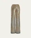 Polo Ralph Lauren Sequinned Sheer Bradlee Trousers In Black