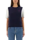 Polo Ralph Lauren Ctn Cbl Slp Cleeveless Pullover In Blue