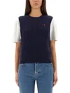 Polo Ralph Lauren Ctn Cbl Slp Cleeveless Pullover In Blue