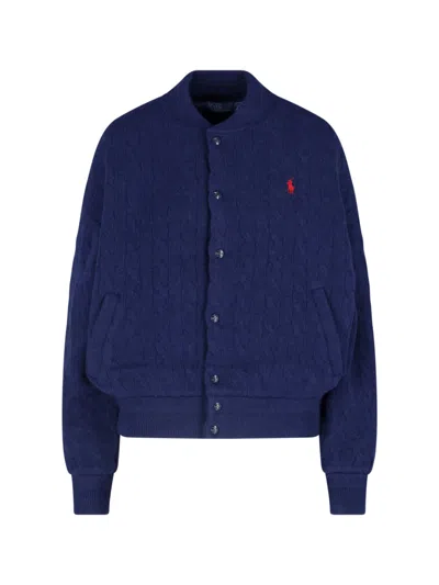 Polo Ralph Lauren Braided Bomber Jacket In Blue