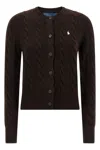 Polo Ralph Lauren Braided Cardigan Sweaters And Cardigans Brown In Brown