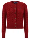Polo Ralph Lauren Braided Cardigan Sweaters And Cardigans Red