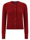 Polo Ralph Lauren Rws Long Sleeve Crew Neck Cardigan Fireside Red In Red