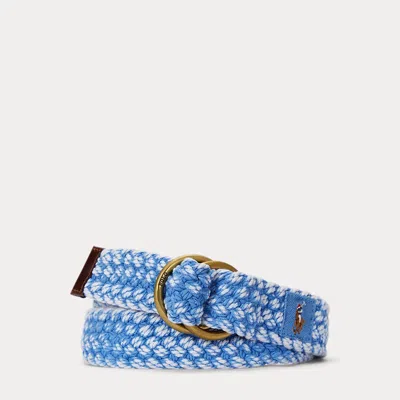 Polo Ralph Lauren Braided Cotton Belt In New England Blue