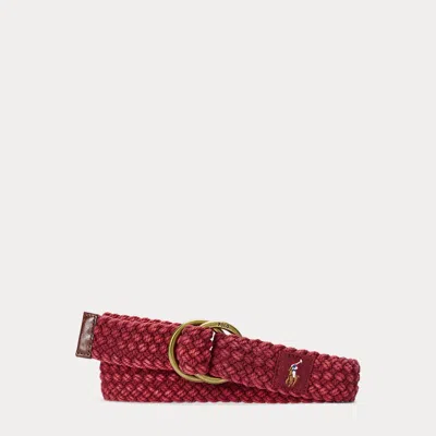 Polo Ralph Lauren Braided Cotton Belt In Red Carpet