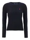 Polo Ralph Lauren Plaited Wool And Cashmere Crew-neck In Blue