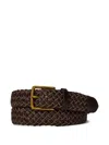 Polo Ralph Lauren Braided Leather Belt In Black