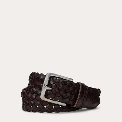 Polo Ralph Lauren Kids' Braided Leather Belt In Brown