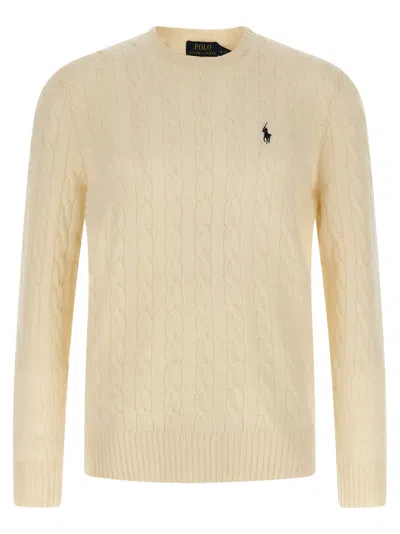 Polo Ralph Lauren Braided Sweater Sweaters And Cardigans White In Neutral