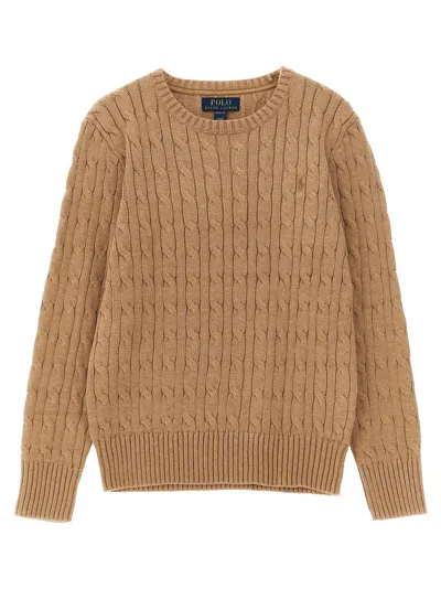Polo Ralph Lauren Braided Sweater In Brown