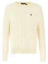 Polo Ralph Lauren Ralph Lauren Cable-knit Cotton Quarter-zip Sweater In Beige